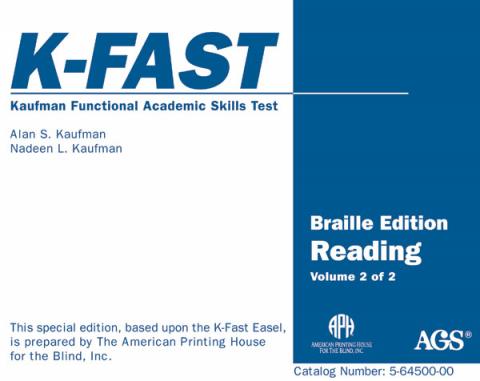 Kaufman Functional Academic Skills Test (K-Fast) - Braille (Model 5-64500-00)