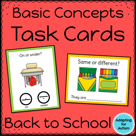 Back to School Task Cards: Basic Concepts