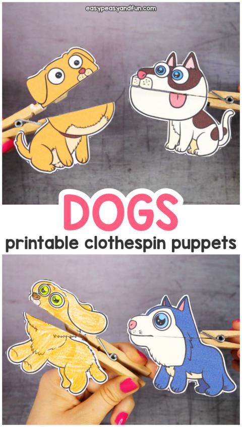 Dogs Clothespin Puppets